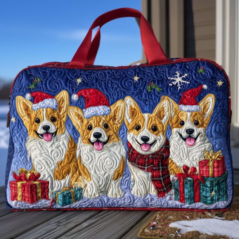 Snowy Pawprints Quilted Duffle Bag
