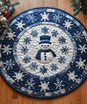 Snowy Pines Retreat Quilted Round Mat