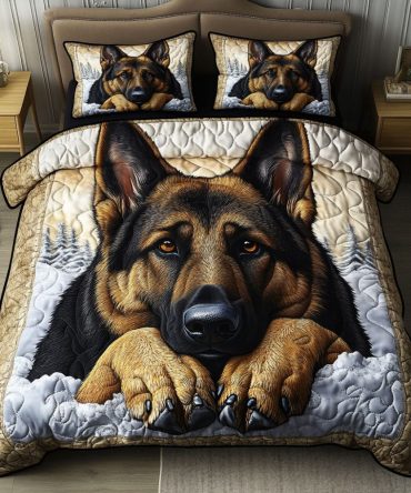 Snowy Watcher 3-Piece Quilted Bedding Set