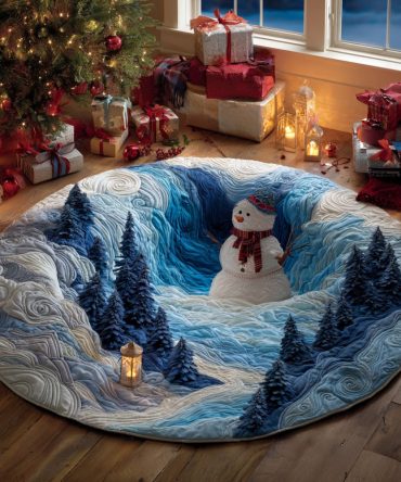Snowy Wonderland Drop Quilted Round Mat