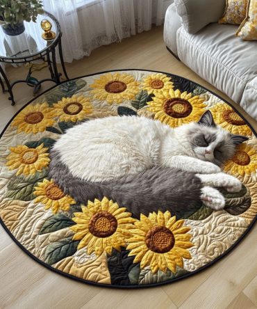 Snug Sunflowers Quilted Round Mat