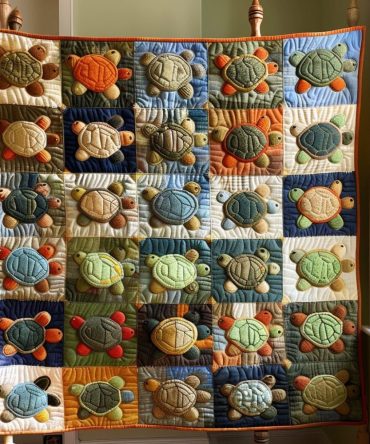 Snuggle Turtle Quilted Blanket