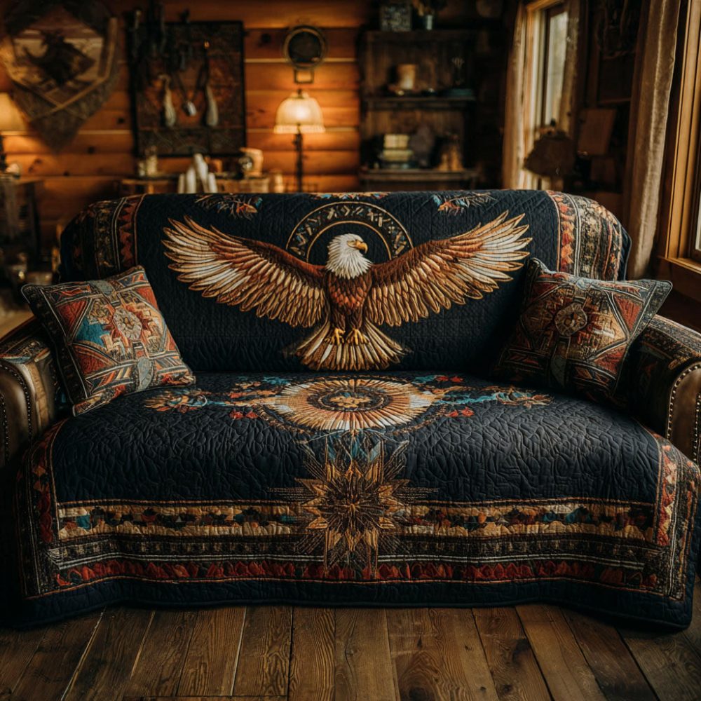 Soaring Eagle Quilted Sofa Cover