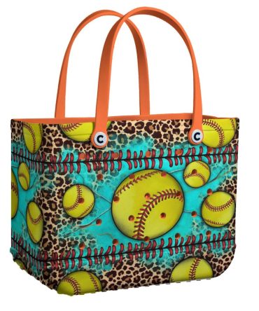 Softball & Leopard Print Tote Bag – Stylish, Spacious & Durable For Everyday Use