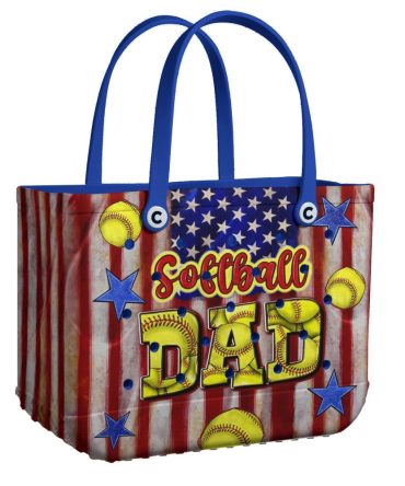 Bucket Tote Bag, Limited Edition Bogg Bag, Beach Bag Softball Dad