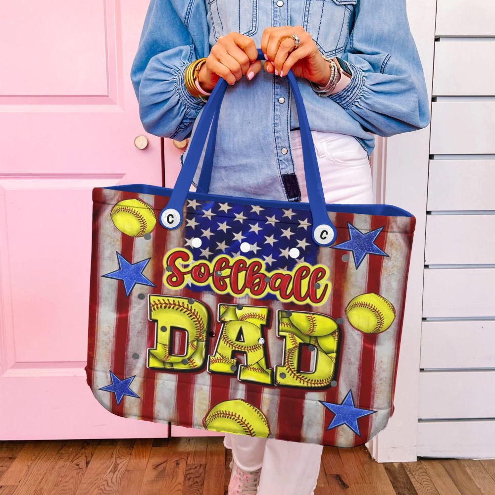 Bucket Tote Bag, Limited Edition Bogg Bag, Beach Bag Softball Dad - Image 5