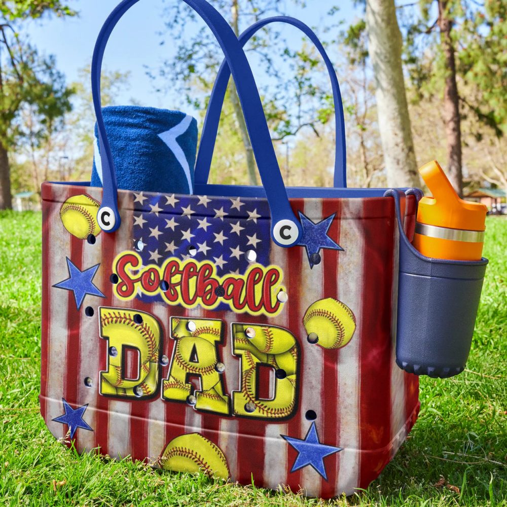 Bucket Tote Bag, Limited Edition Bogg Bag, Beach Bag Softball Dad - Image 3