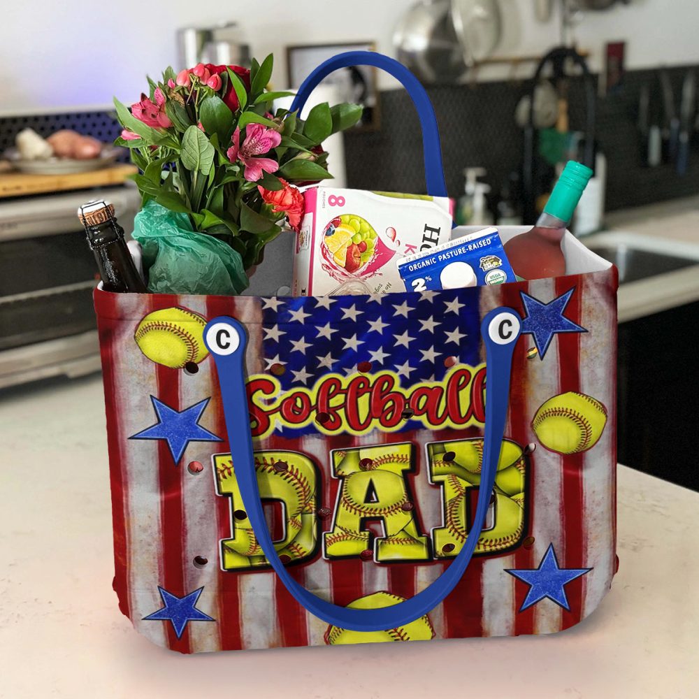 Bucket Tote Bag, Limited Edition Bogg Bag, Beach Bag Softball Dad - Image 4
