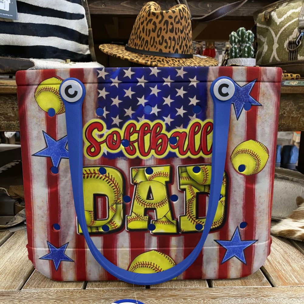 Bucket Tote Bag, Limited Edition Bogg Bag, Beach Bag Softball Dad - Image 6