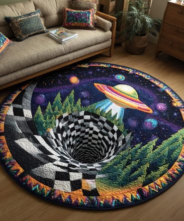 Solar Abyss Quilted Round Mat