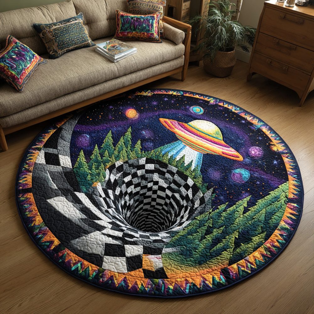 Solar Abyss Quilted Round Mat