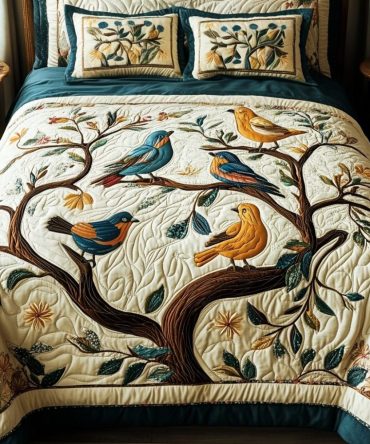 Songbird Bliss 3-Piece Quilted Bedding Set