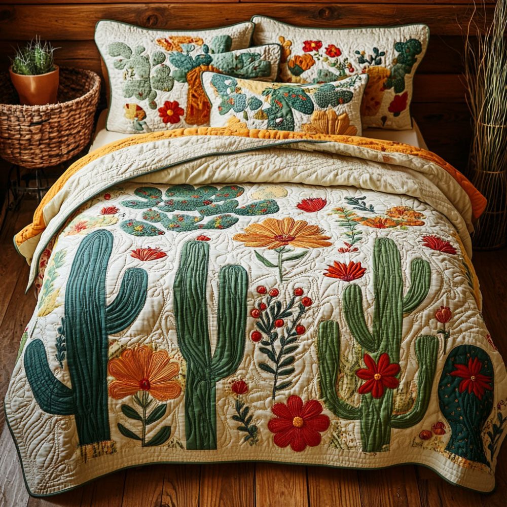 Southwest Bloom 3-Piece Quilted Bedding Set
