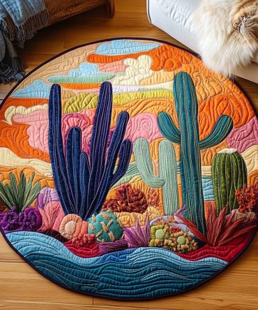 Southwestern Desert Delight Quilted Round Mat