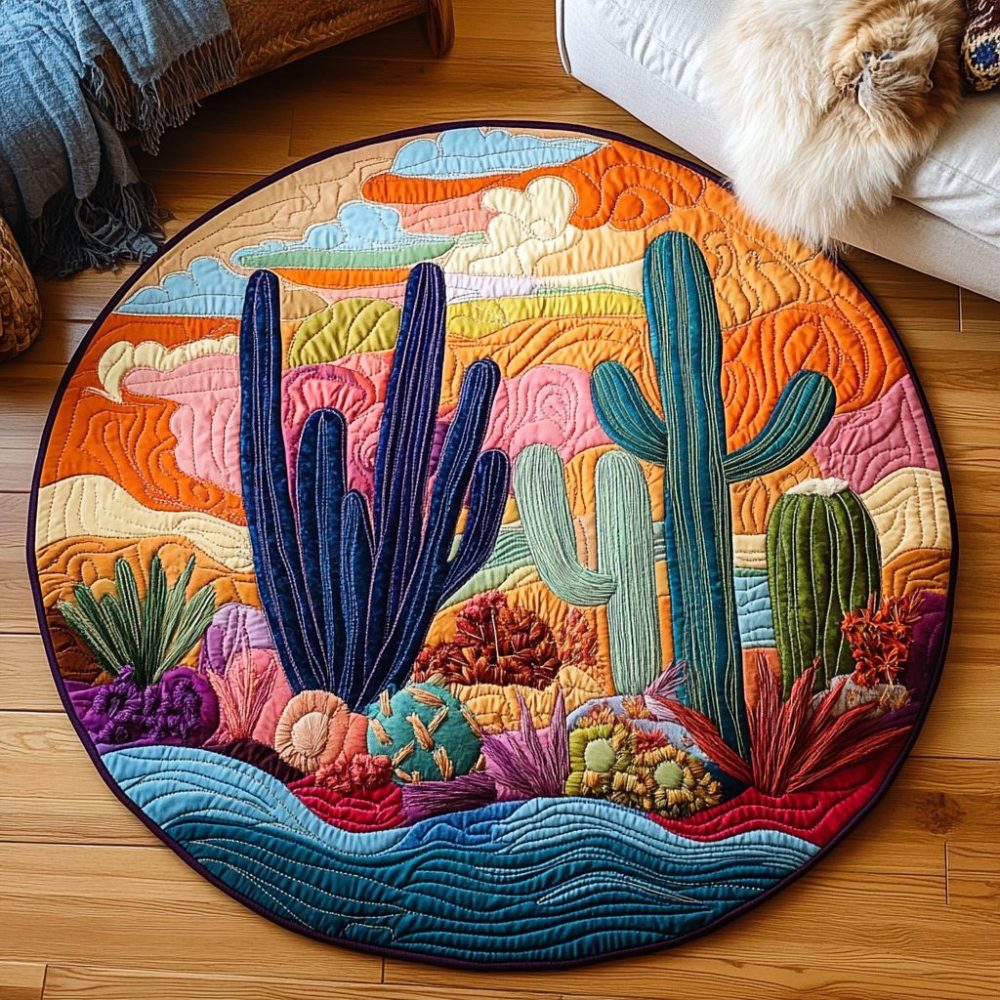 Southwestern Desert Delight Quilted Round Mat