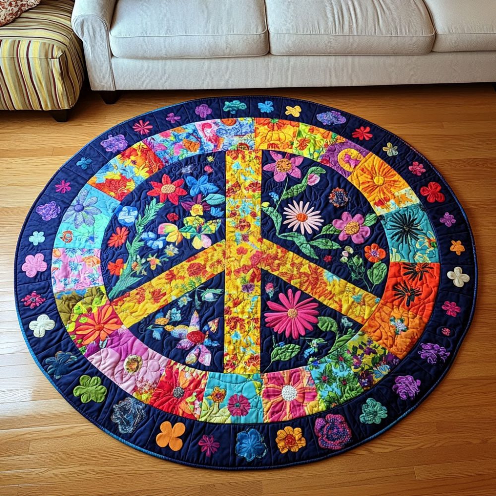 Spectrum Swirl Quilted Round Mat