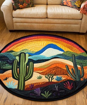 Spiked Serenity Quilted Round Mat