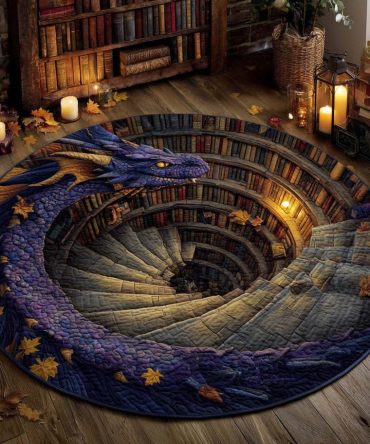 Spiral Watcher Quilted Round Mat