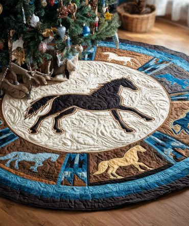 Spirit Horses Quilted Round Mat