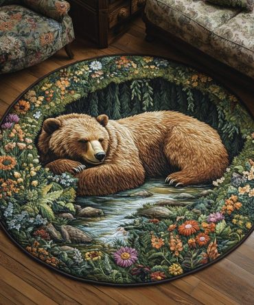 Spirit Of The Bear Quilted Round Mat