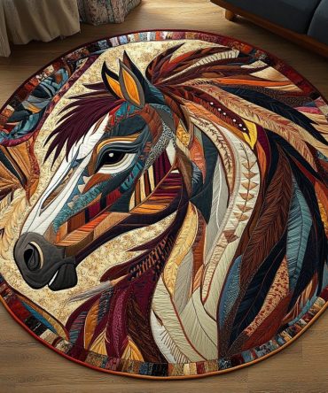 Spirits Of The Earth Quilted Round Mat