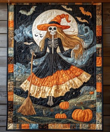 Spooky Cat Quilted Blanket