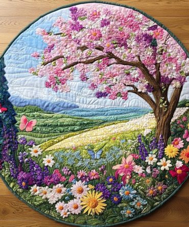 Spring Harmony Quilted Round Mat