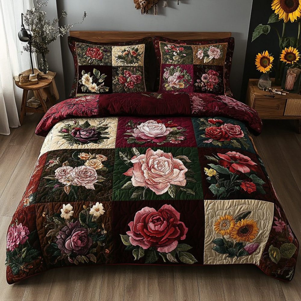 Springtime Charm 3-Piece Quilted Bedding Set