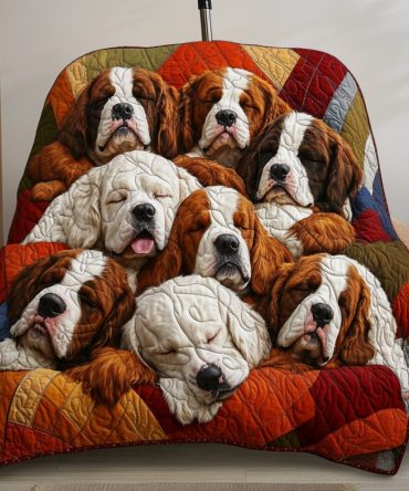 St Bernard Snuggles Quilted Blanket