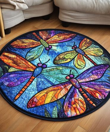 Stained Light Quilted Round Mat