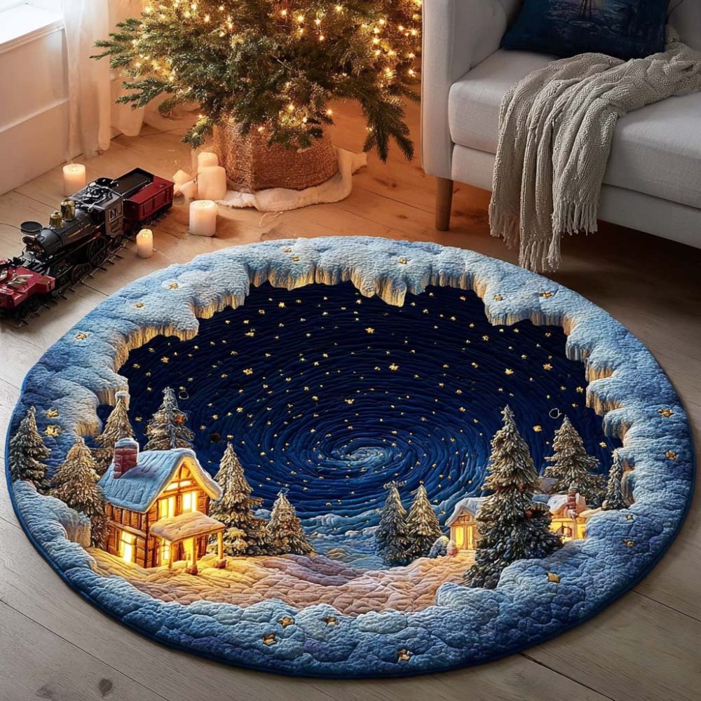 Star Tunnel Quilted Round Mat