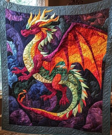 Starfire Dragon Quilted Blanket