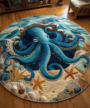 Starfish Guardian Quilted Round Mat