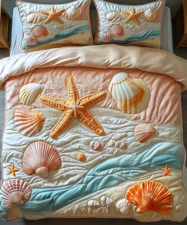 Starfish Serenity 3-Piece Quilted Bedding Set