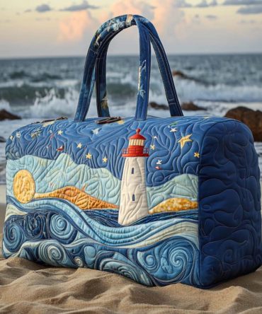 Starlit Harbor Quilted Duffle Bag