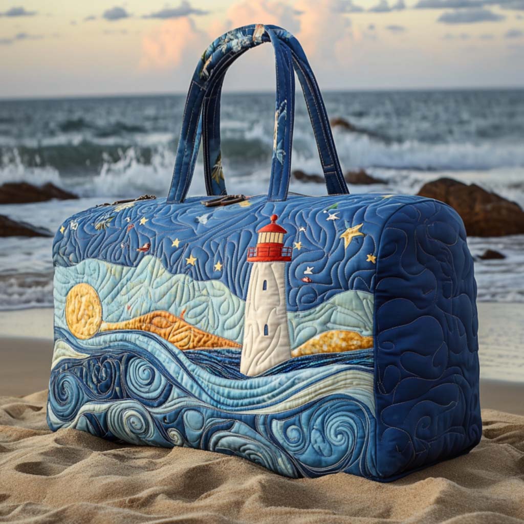 Starlit Harbor Quilted Duffle Bag
