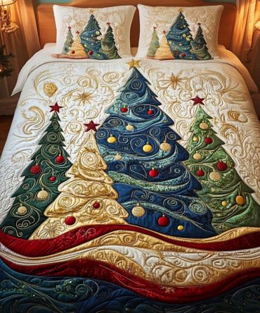 Starlit Holiday Breeze 3-Piece Quilted Bedding Set