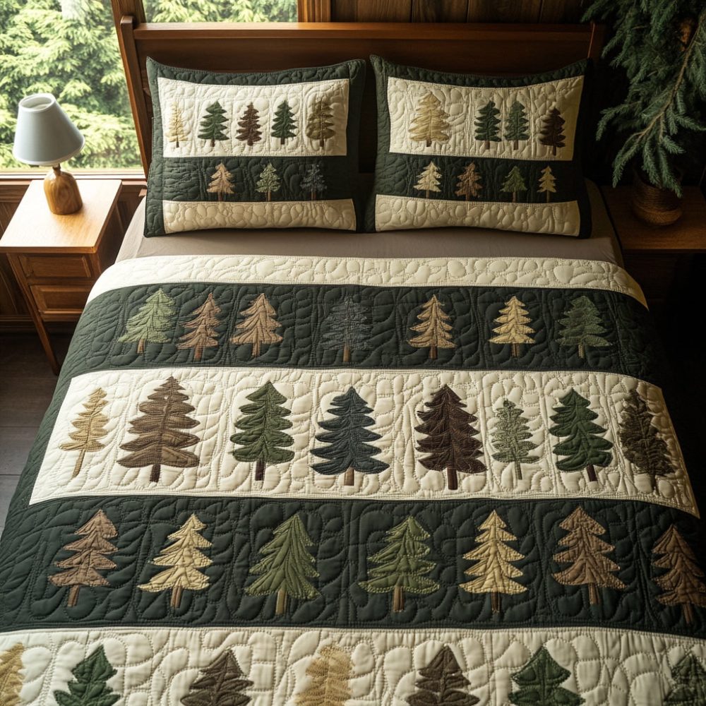 Starlit Pine 3-Piece Quilted Bedding Set