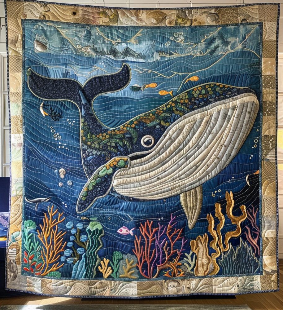 Starry Whale Quilted Blanket