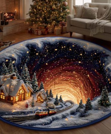 Starry Cabin Quilted Round Mat