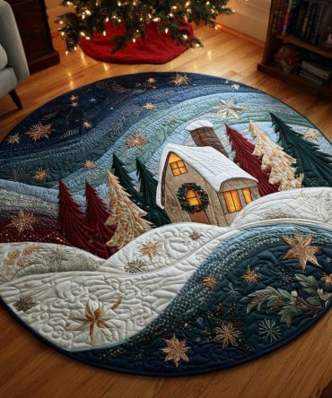 Starry Cabin Quilted Round Mat