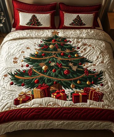 Starry Christmas 3-Piece Quilted Bedding Set