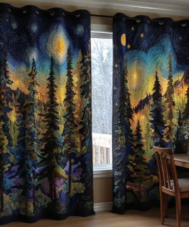 Starry Forest Quilted Curtains