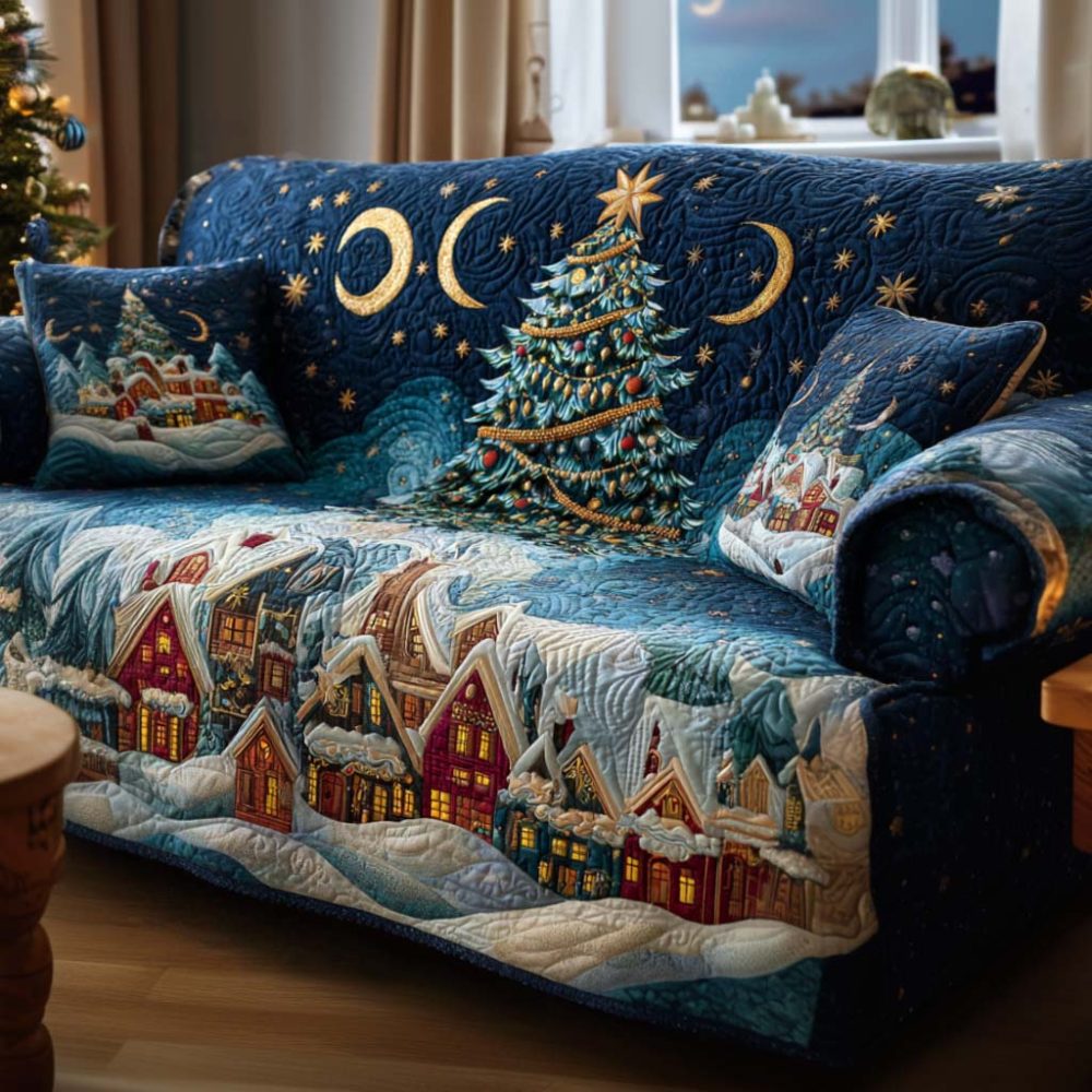 Starry Night Quilted Sofa Cover