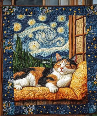 Starry Night Serenity Quilted Blanket
