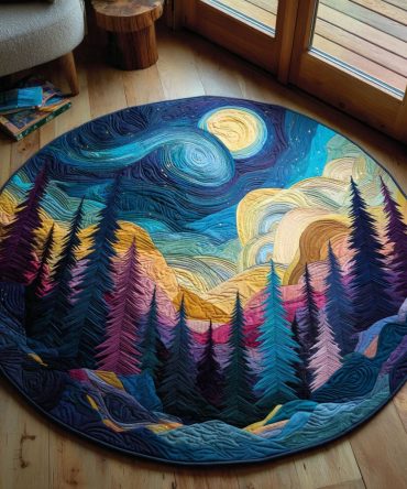 Starry Pines Quilted Round Mat