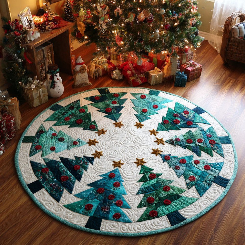 Starry Pines Quilted Round Mat