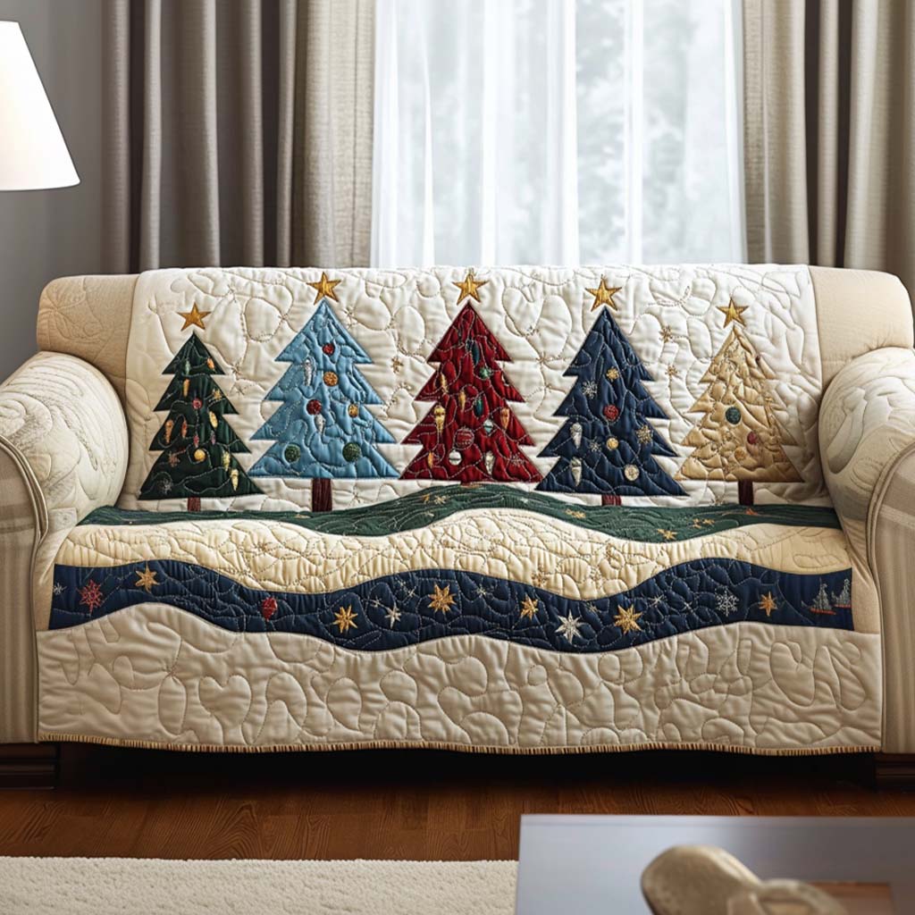 Starry Pines Quilted Sofa Cover