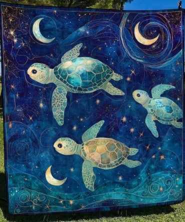 Starry Turtle Quilted Blanket