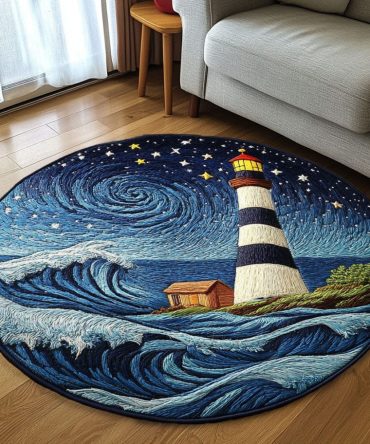 Starry Waves Quilted Round Mat